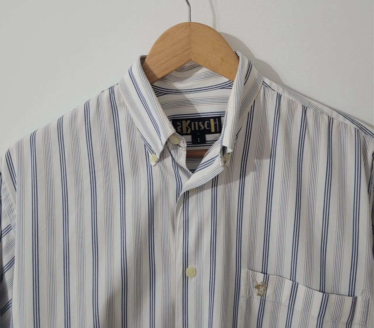 camisa branca com listras mr. kitsch TAM P - Foto 3