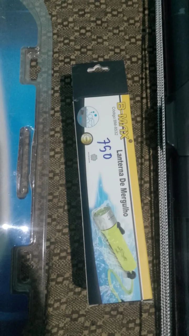 Kit pesca profissional nadadeira + arpão + máscara + lanterna a prova d?água  - Foto 3