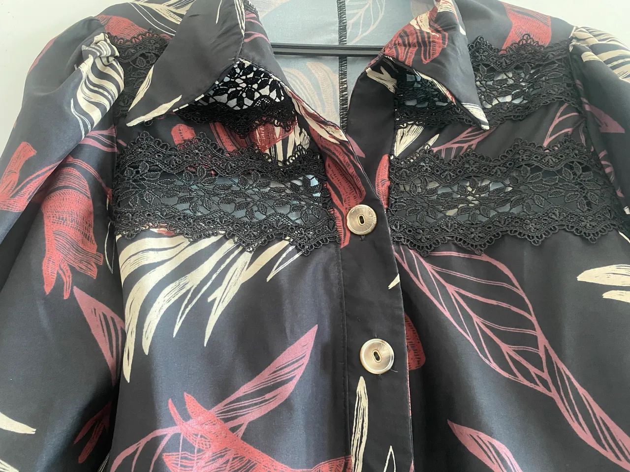 BLUSA SOCIAL FLORAL P/M - Foto 4