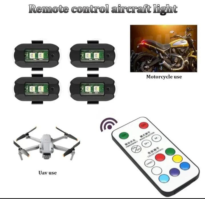 Luzes LED para Drone, Moto e Câmera com Controle Remoto