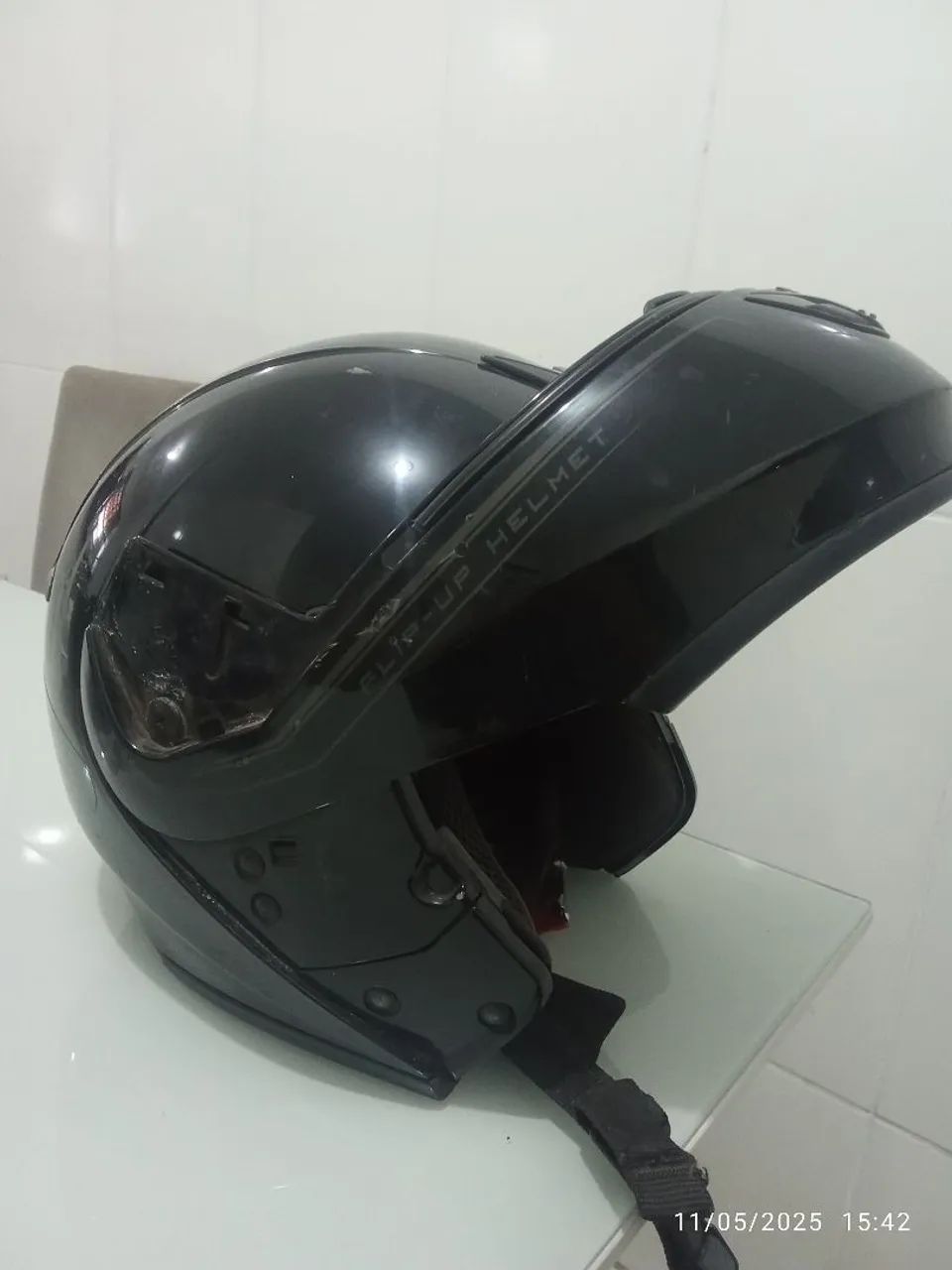 Capacete Moto Flip-Up Preto - Foto 2