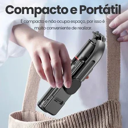 H'maston ZP-13 Pau De Selfie Tripé Retrátil Com Botão Bluetooth Suporte De Selfie Portatil - Foto 4