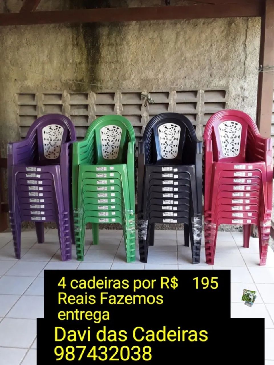 CADEIRA DE PLASTICO DUD. X.7D. SME. ENTREGO HOJE 
