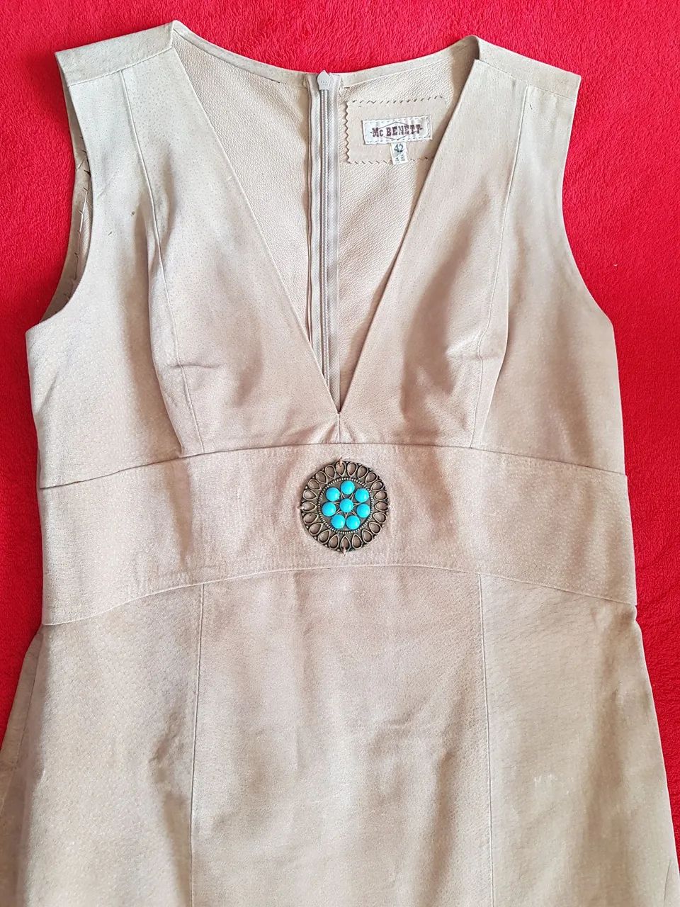 Vestido 100% couro Mc Bennett - 42 - nude