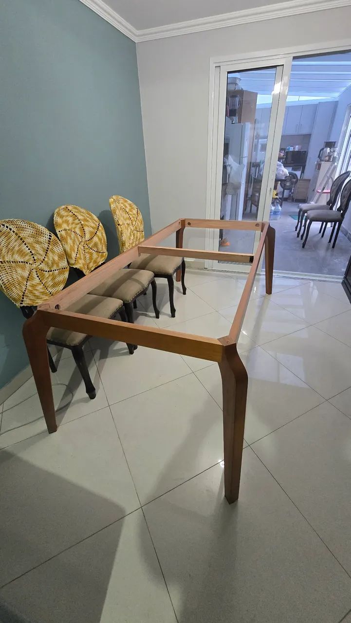 Base Mesa De Jantar Petra Bam009-ca Madeira Maciça S/ Tampo 