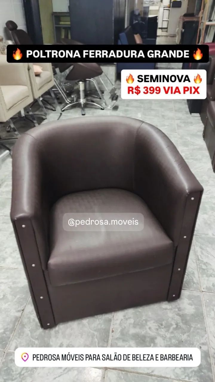 Poltrona de Espera Recepção ou Manicure Esmalteria Salão