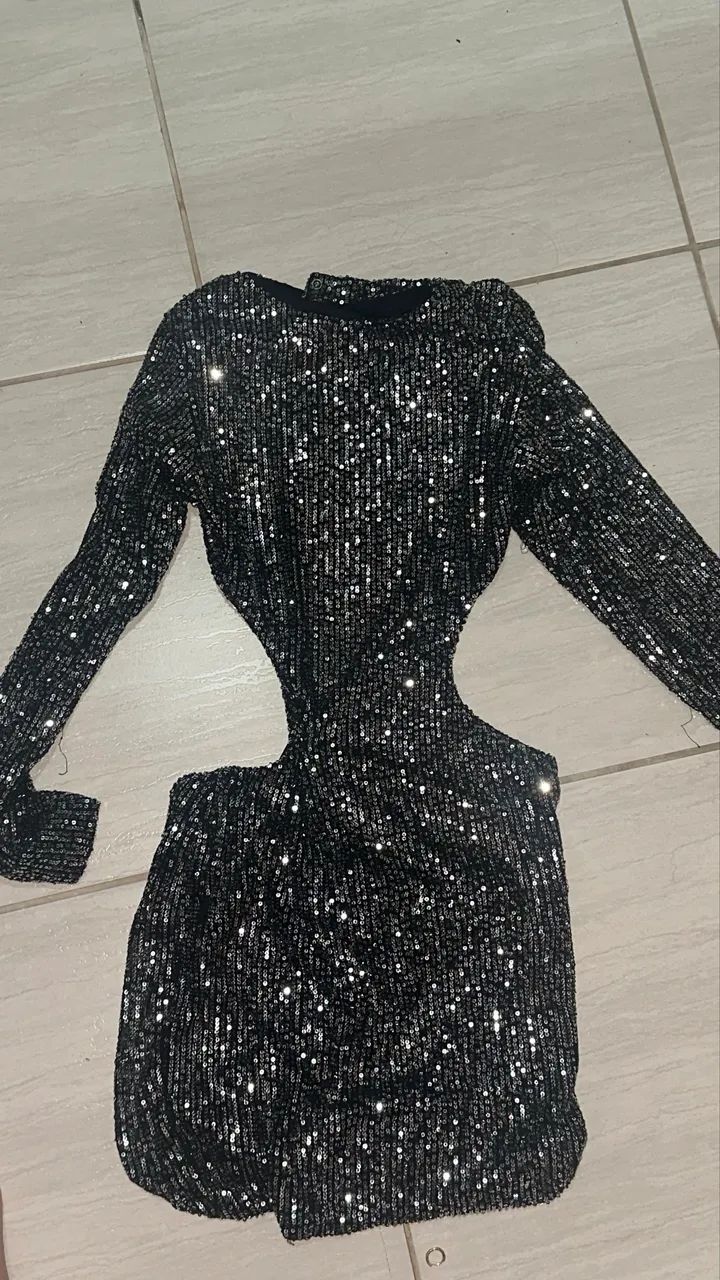 Vestido paetê costas abertas NAAH STORE