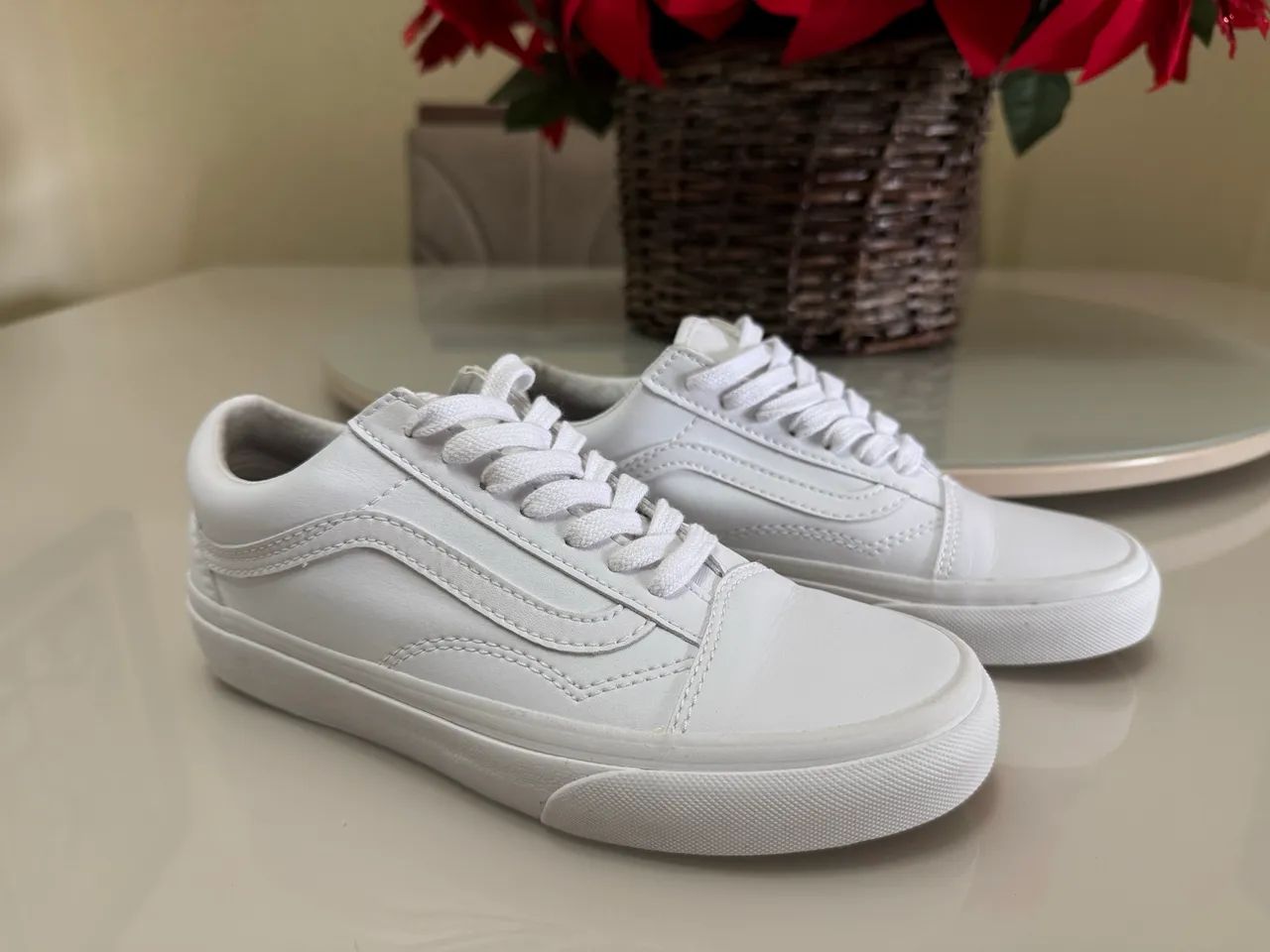 Vans Old Skool Branco - Couro - TAM 35