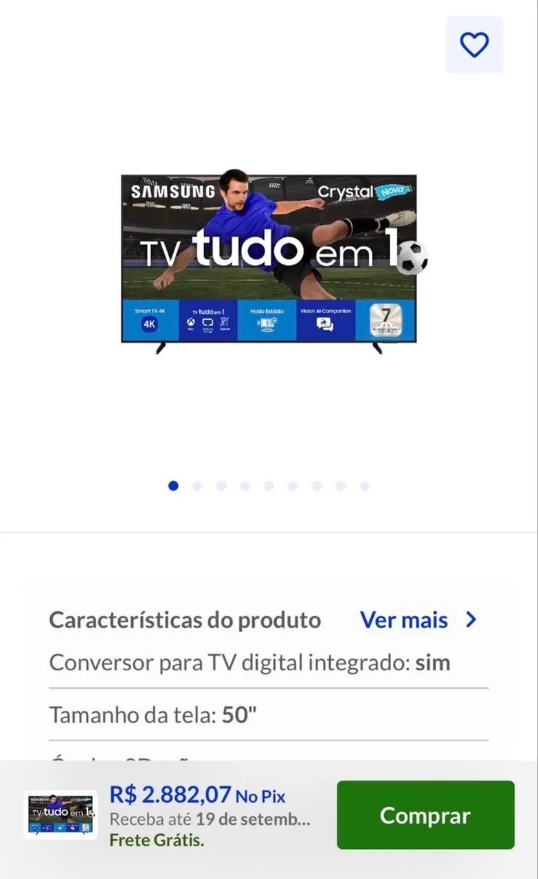 Smart TV Samsung 50? UHD 4K Crystal - U8600F - Foto 4