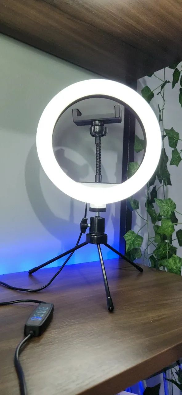 Ring Light 8 Pol + Tripé De Mesa + Suporte Cel Video - Foto 4