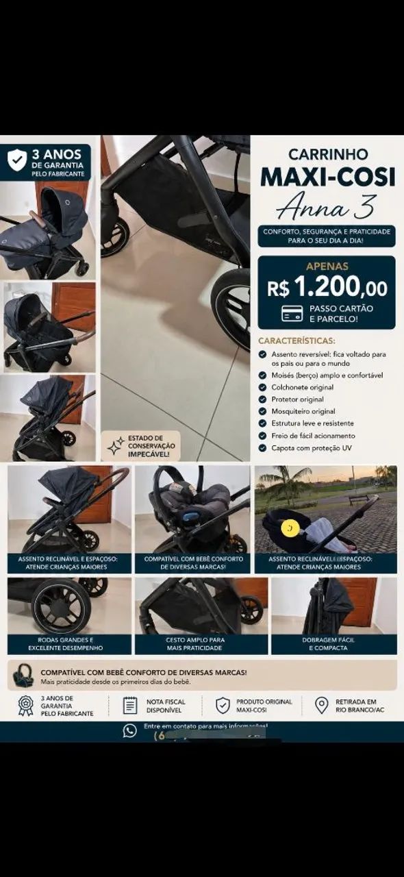 Carrinho de passeio de bebê.