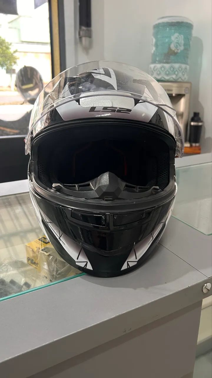 Capacete ls2 Draze preto e branco  - Foto 3