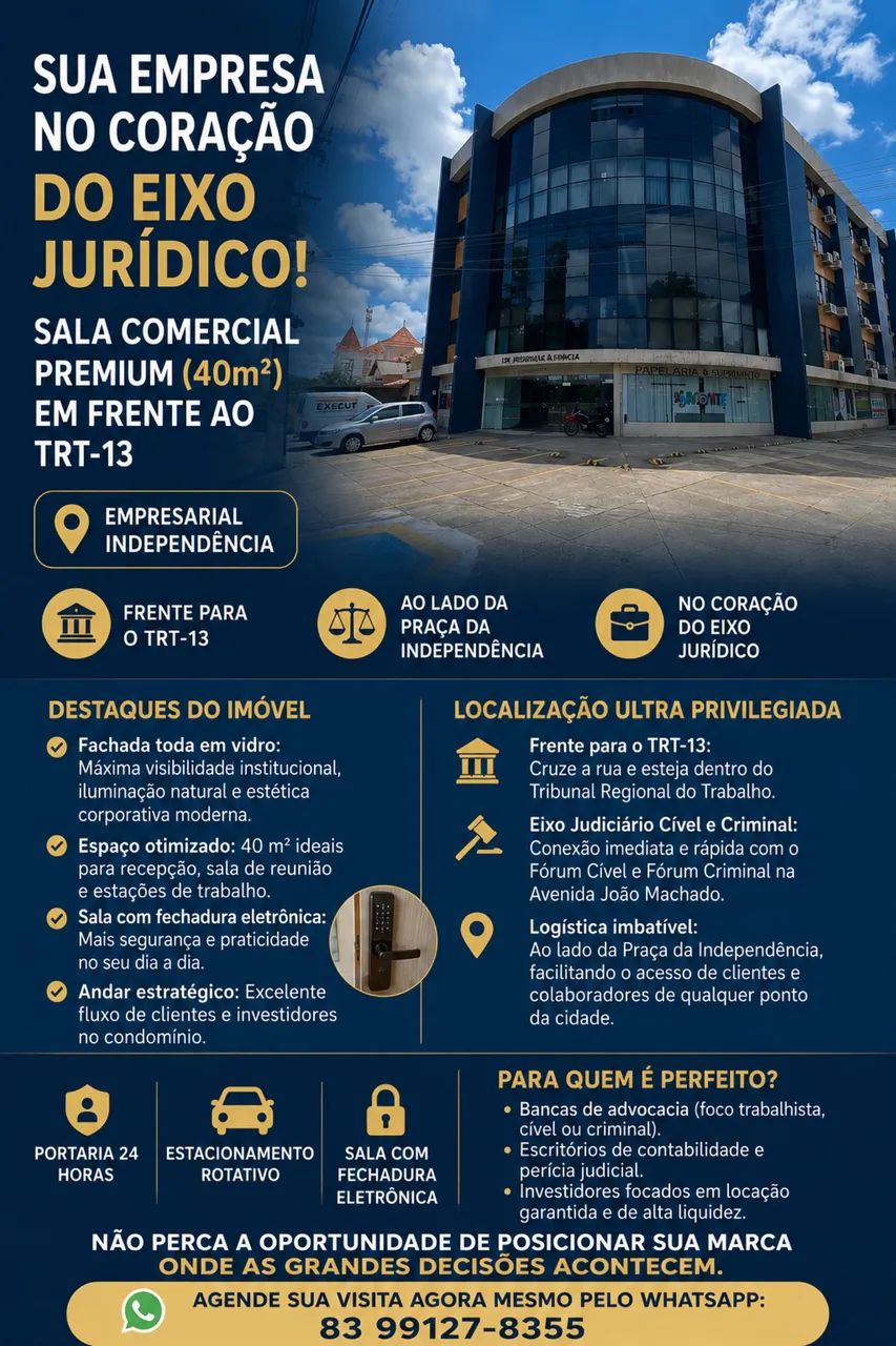 ? SALA COMERCIAL PREMIUM À VENDA - EMPRESARIAL INDEPENDÊNCIA | JOÃO PESSOA/PB