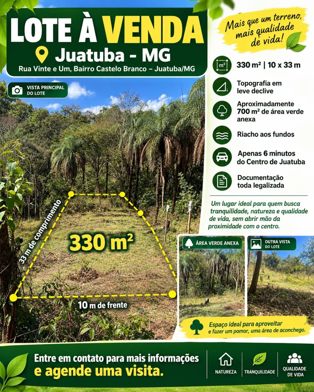 Lote 330m² em Juatuba - 6 min do Centro + Área Verde e Riacho - Foto 4