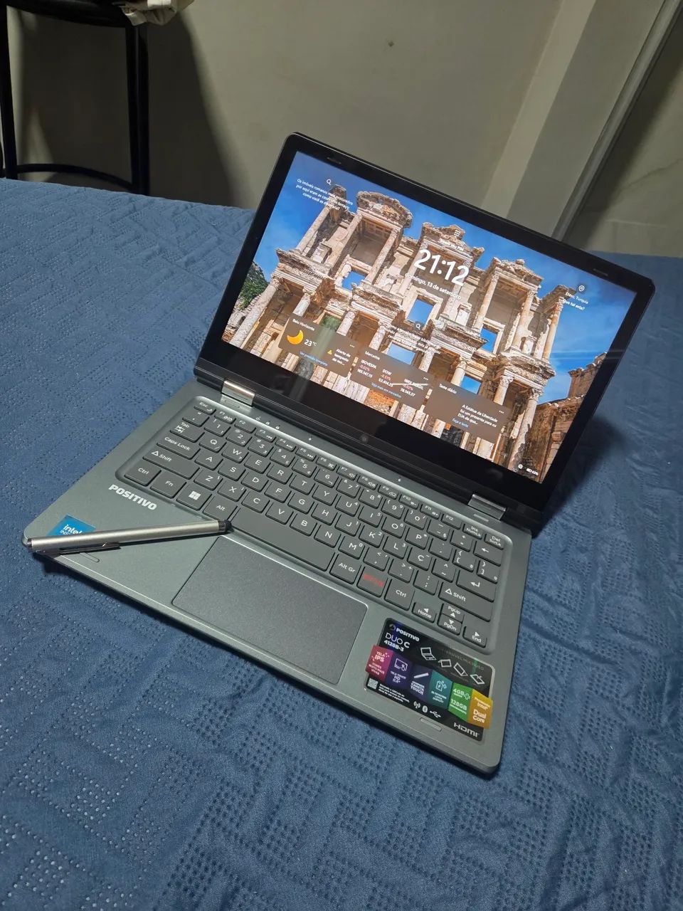 Notebook Positivo Duo 2 em 1 Intel Celeron C4128B-3 4GB 128GB 11,6" IPS HD Windows 11