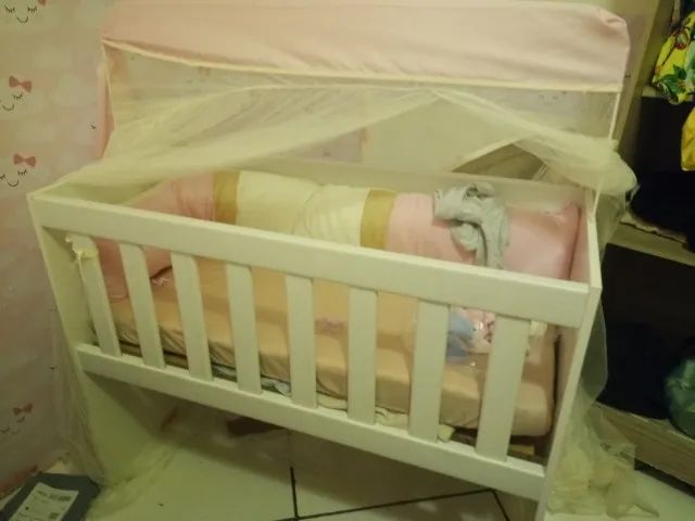 Mini Berço Rosa - Foto 4