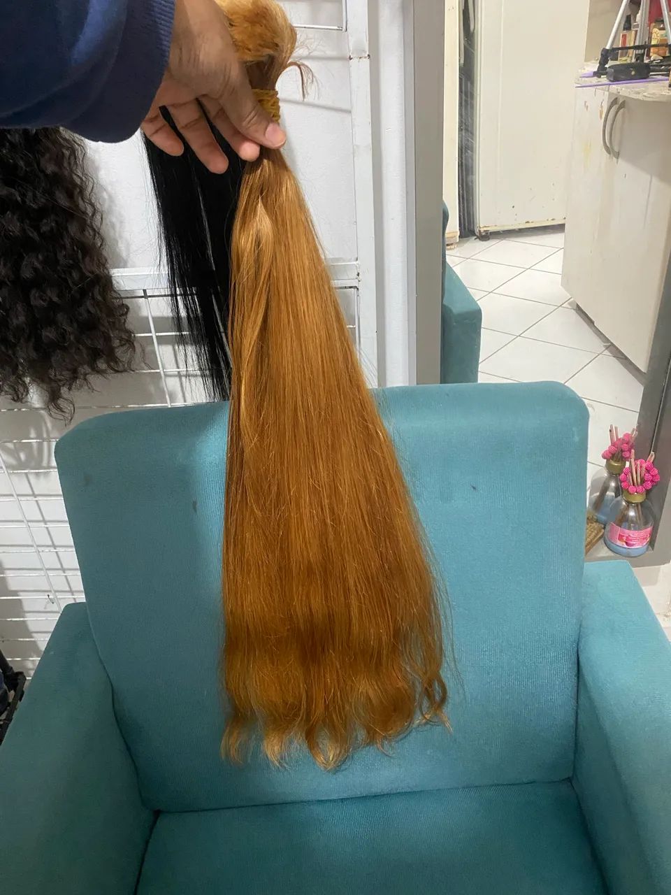 Cabelo humano ruivo 70 cm  - Foto 2
