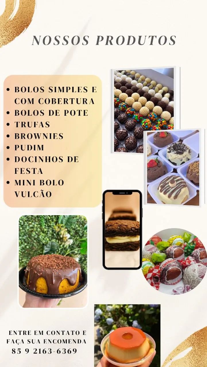 Encomendas de bolos, doces, docinhos, pudim e muito mais ?