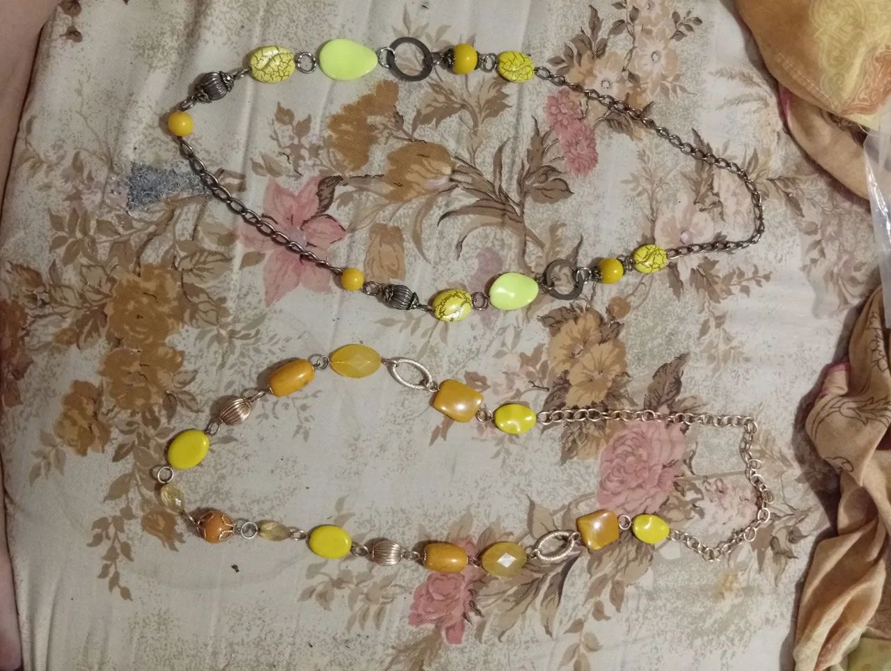 Kit 2 Colares Femininos Boho Chic - Amarelo e Âmbar