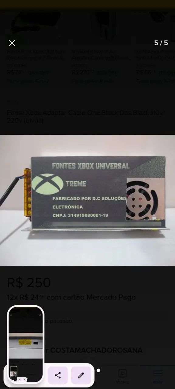 Fonte profissional Xbox one Xtreme 