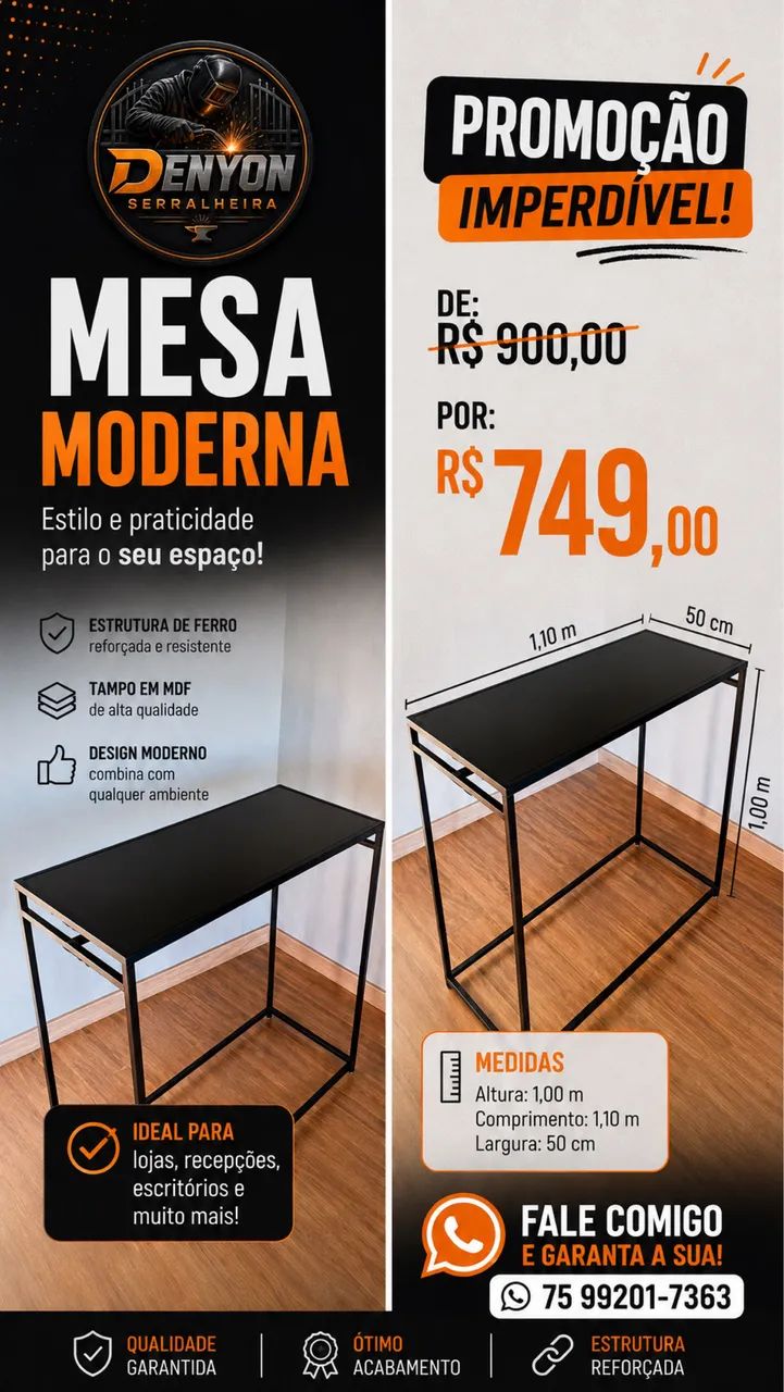 Mesa ideal pra comércio 