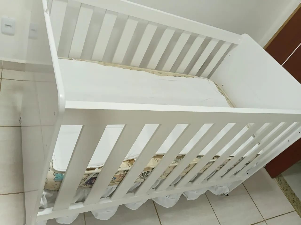 Berço Americano Evolution 4 em 1 Branco Acetinado com Colchão Mini - Reller - Foto 5