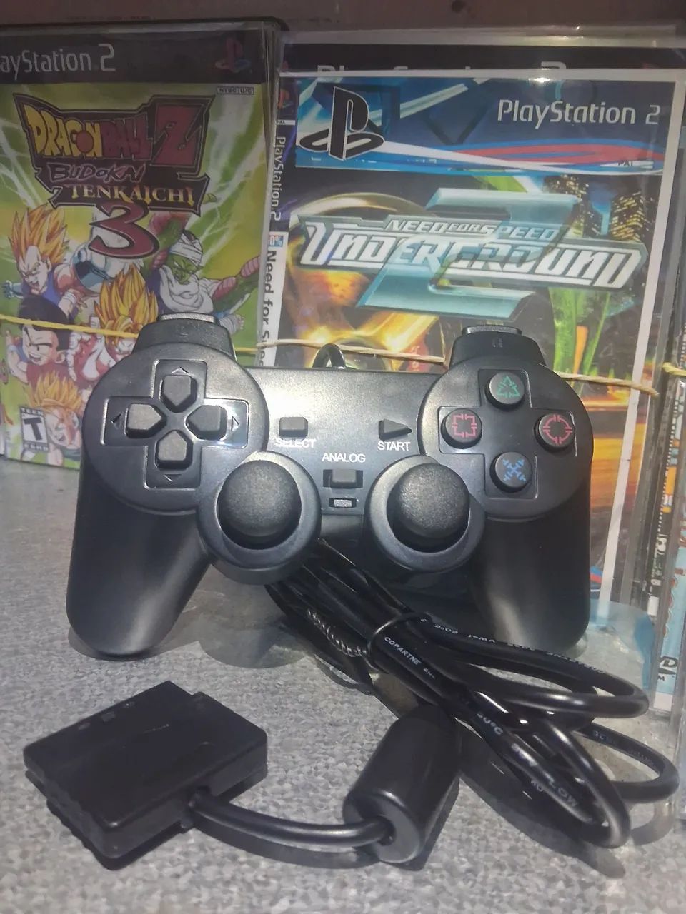 CONTROLE COM FIO PS2 NOVO - Foto 4