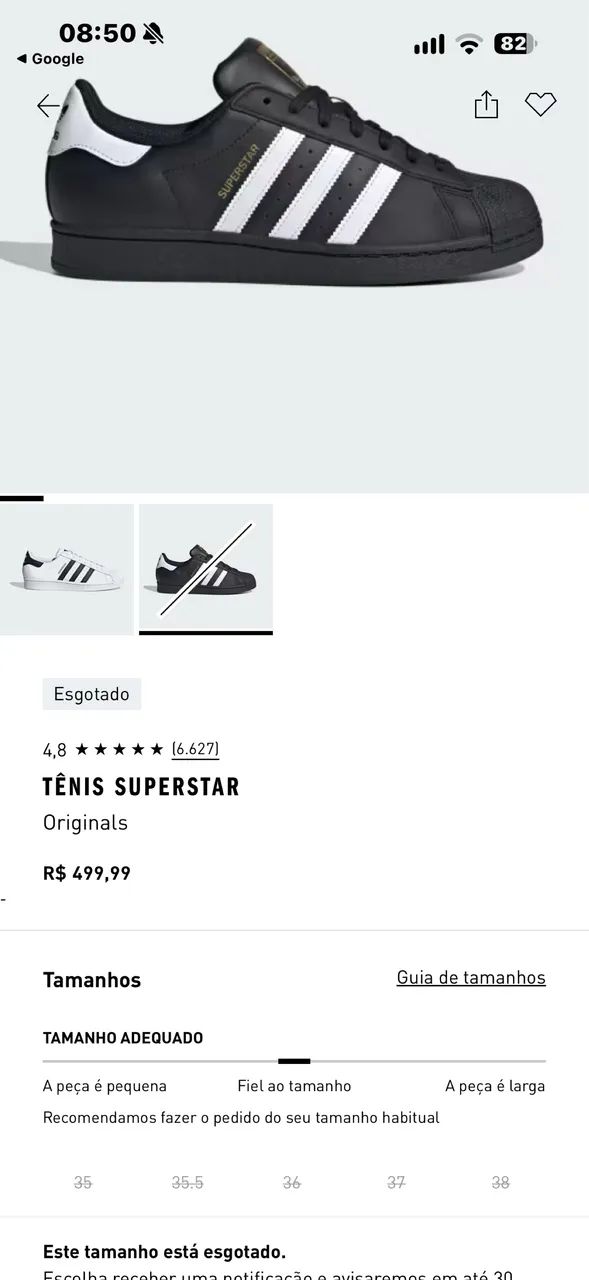 Tênis Adidas superstar nº36 - Foto 2