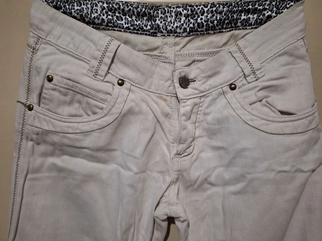 CALÇA JEANS BRANCO FEMININO MORMAII - Foto 2