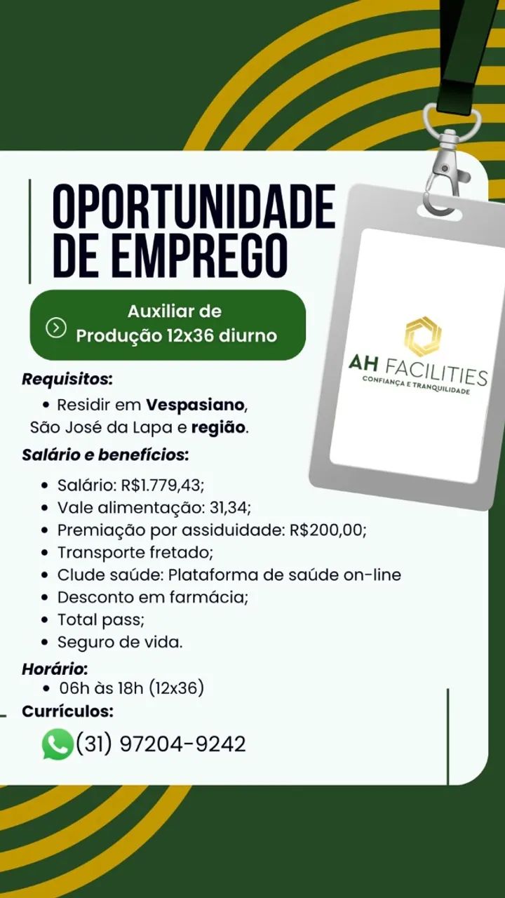 VAGA DE EMPREGO