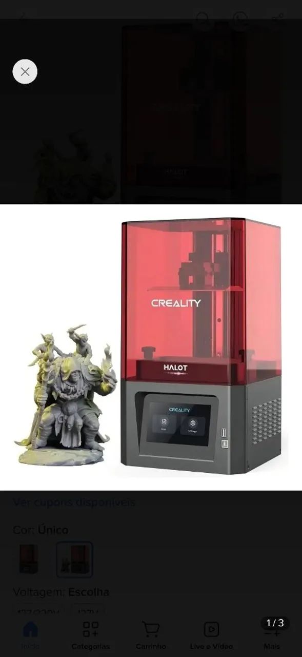 Impressora 3d De Resina Creality Halot-one Cl-60 NOVA - Foto 3