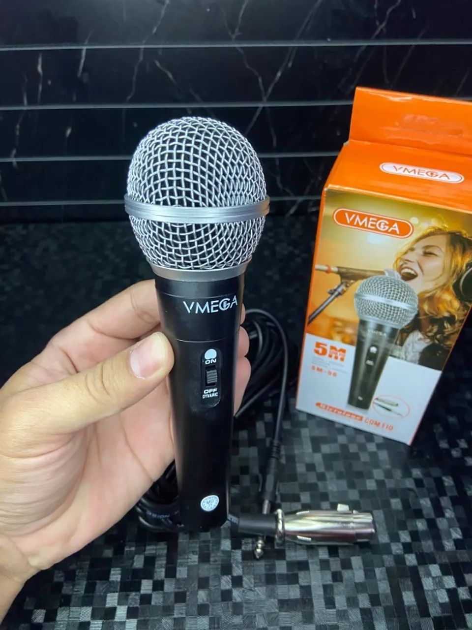 Microfone com fio 5 metros alta qualidade
