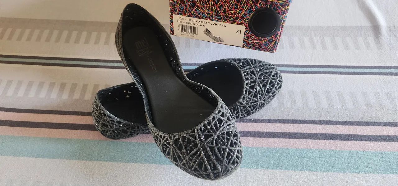 Mini Melissa Campana Zig Zag Preta 31