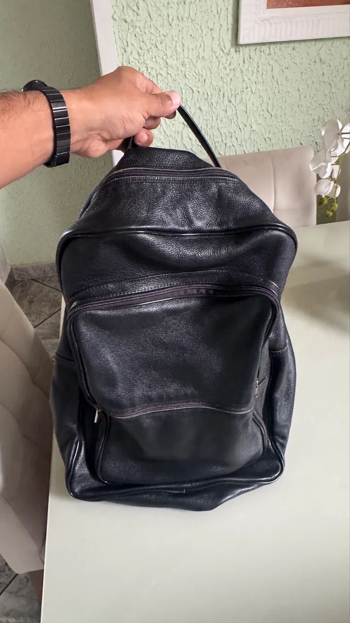 Mochila de couro legítimo reforçado  - Foto 3
