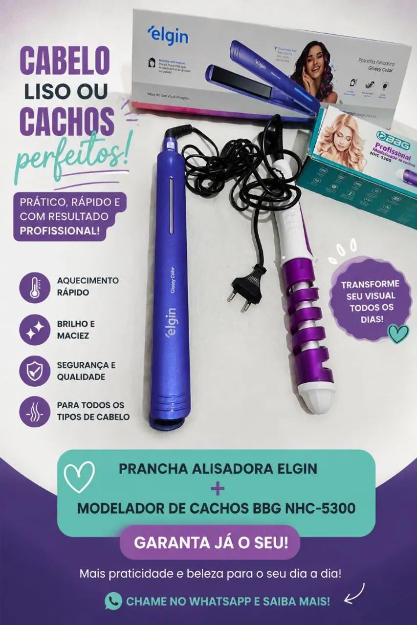 Prancha+ Modeladora de cachos 