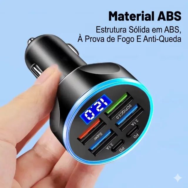 Carregador veicular PD 3.0 USB-C 250W para Celular - Foto 5
