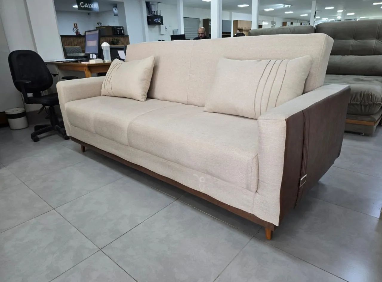 Sofá Cama Esther Matrix 3 Lugares Novo - Foto 2