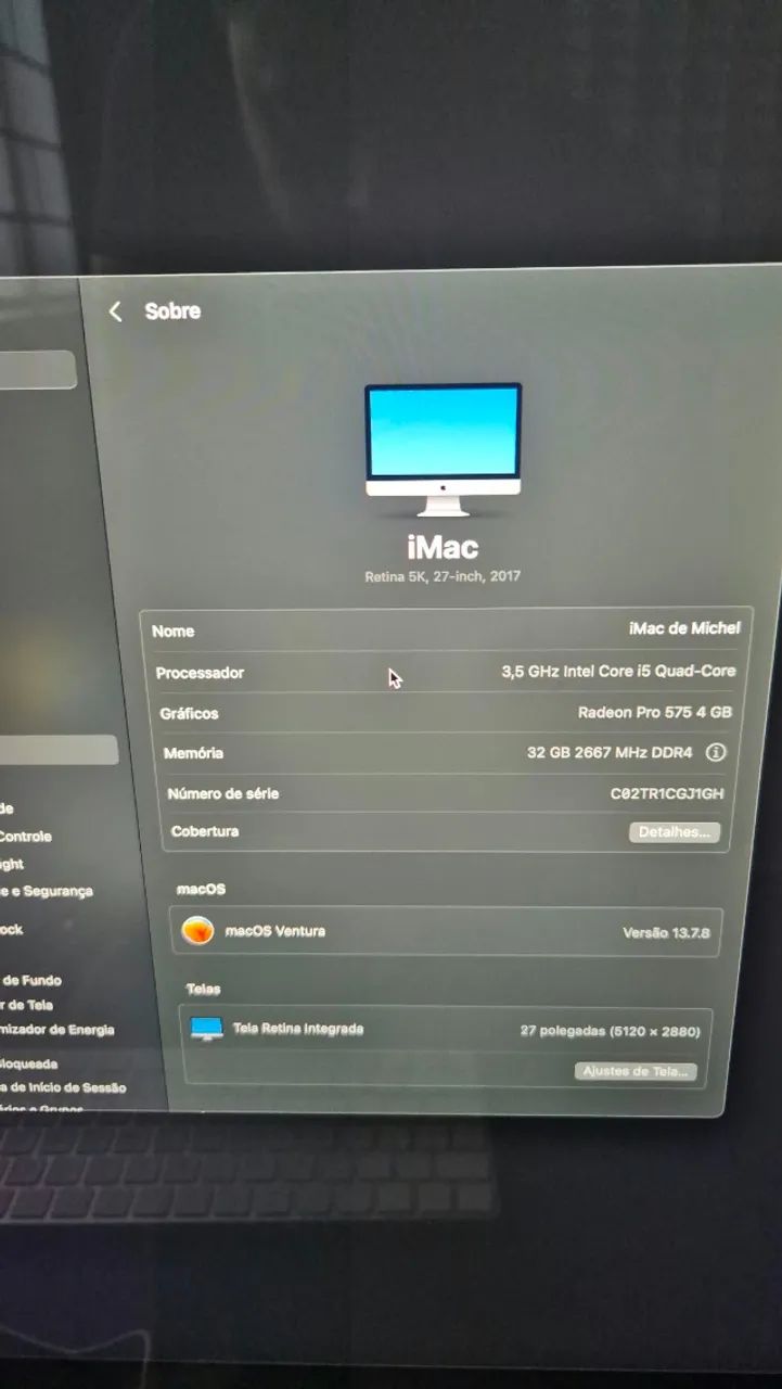 iMac 2017 27" 5K - 32gb de ram e SSD M.2 1TB - Foto 3