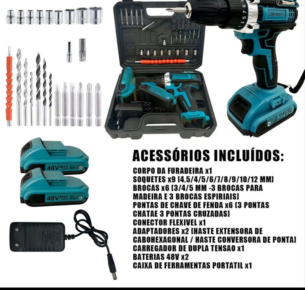 Parafusadeira 48v 2 bateira - Foto 2
