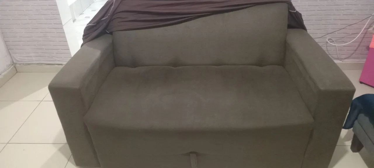 Sofá Cama 2 lugares cor Marrom - Foto 2