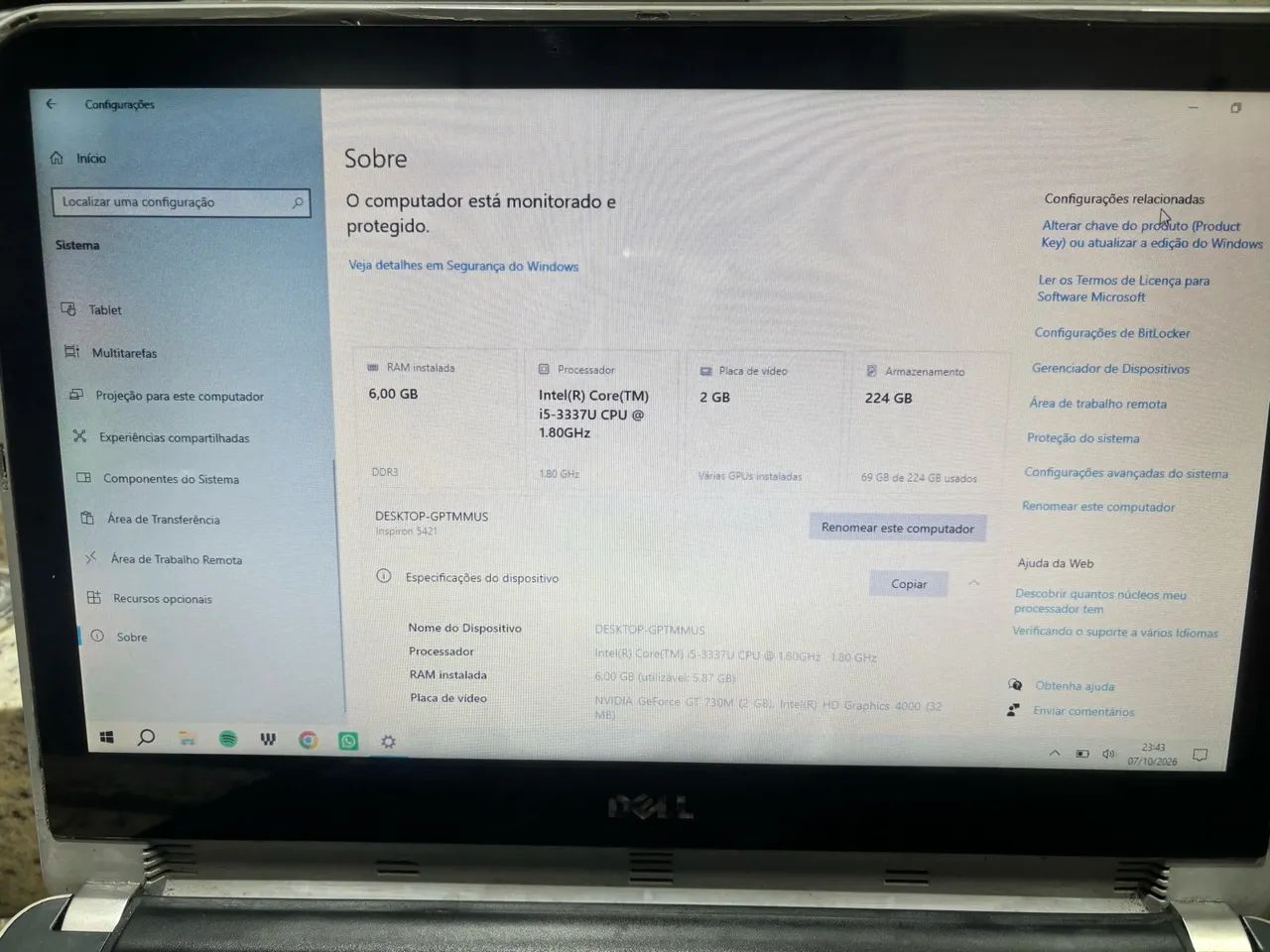 NOTEBOOK i5 6GB SSD TELA TOUCH E PLACA DE VÍDEO  - Foto 2