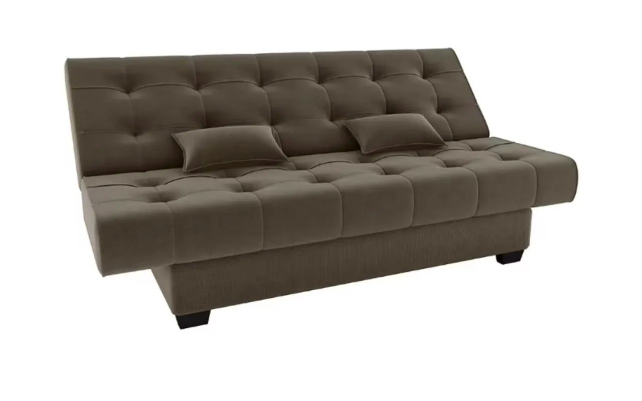 Sofá-cama Veludo 3 lugares cinza - Foto 5