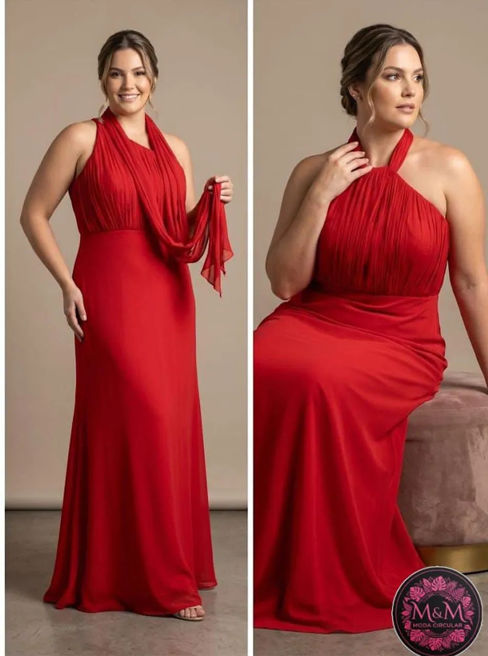 Vestido longo cor de vinho Tam 46