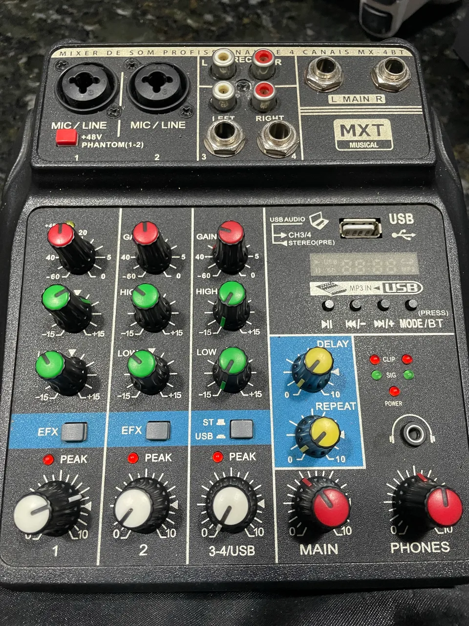 Mixer Gemini PSX 121 - 2 Canais + Entrada de Microfone - Toca