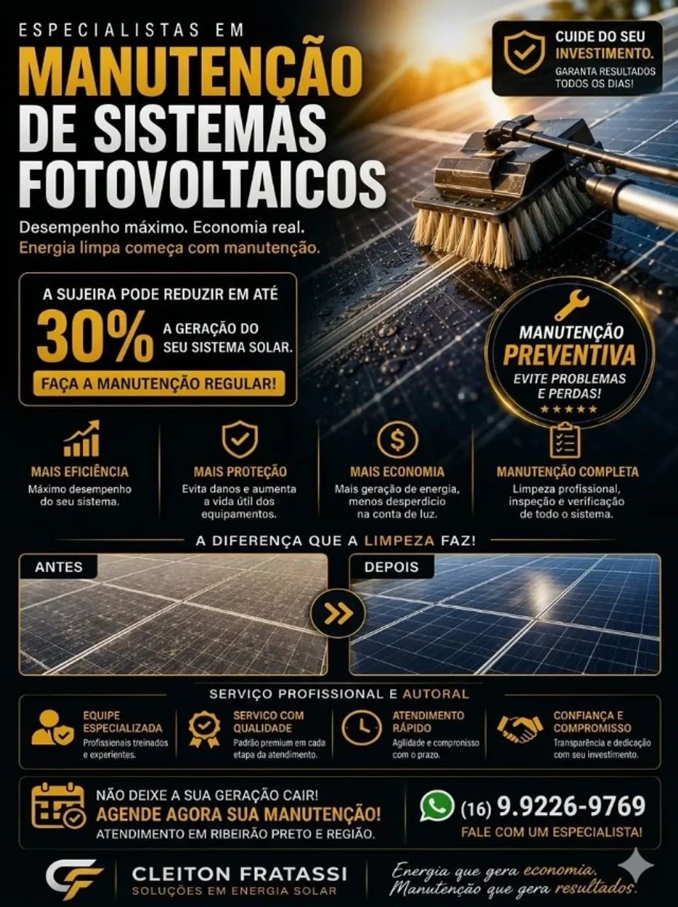 Limpeza de Placas Solares