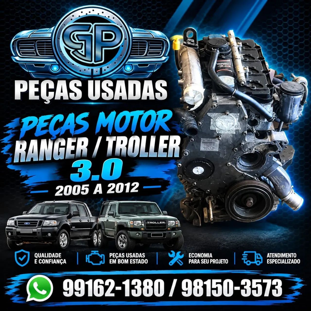 Peças motor 3.0 ranger / troller 2005a2012
