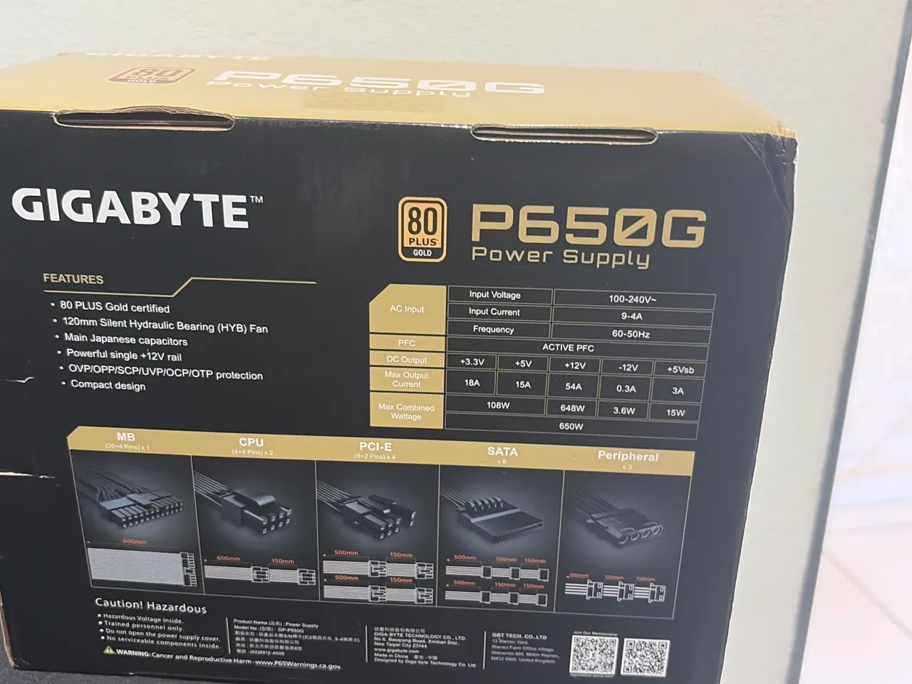 FONTE GIGABYTE 650W 80 PLUS GOLD - Foto 2