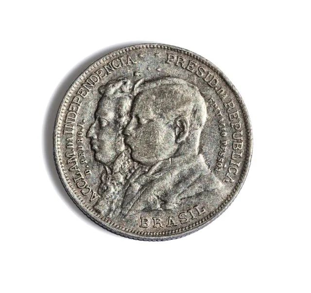 Moeda de 2000 Réis Bras - MBC. 50% Prata. Ano 1922 - D.PEDRO.I. - Foto 3