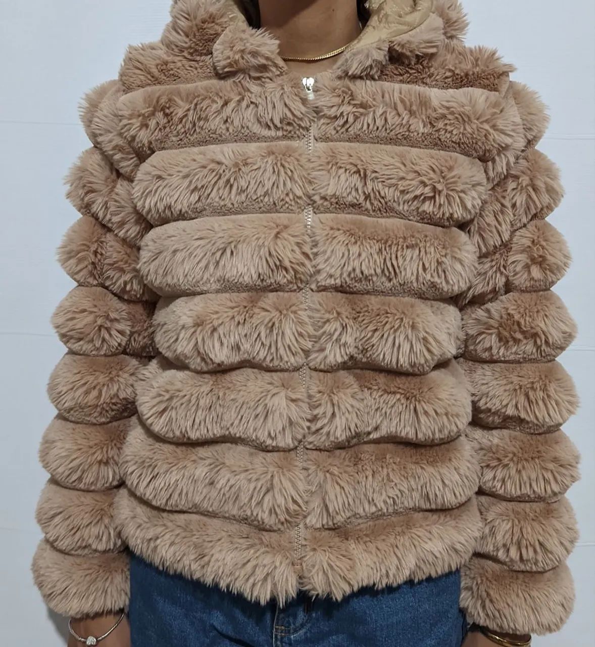 JAQUETA PUFFER PELÚCIADA FEMININA - Foto 2