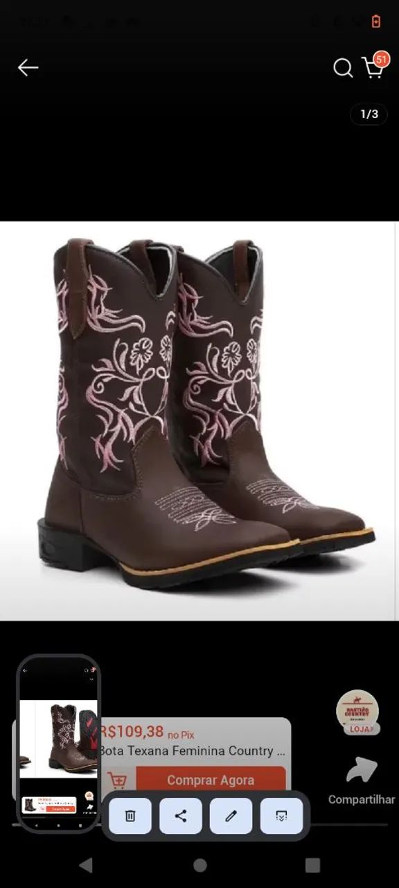 Bota Texana feminina  - Foto 3